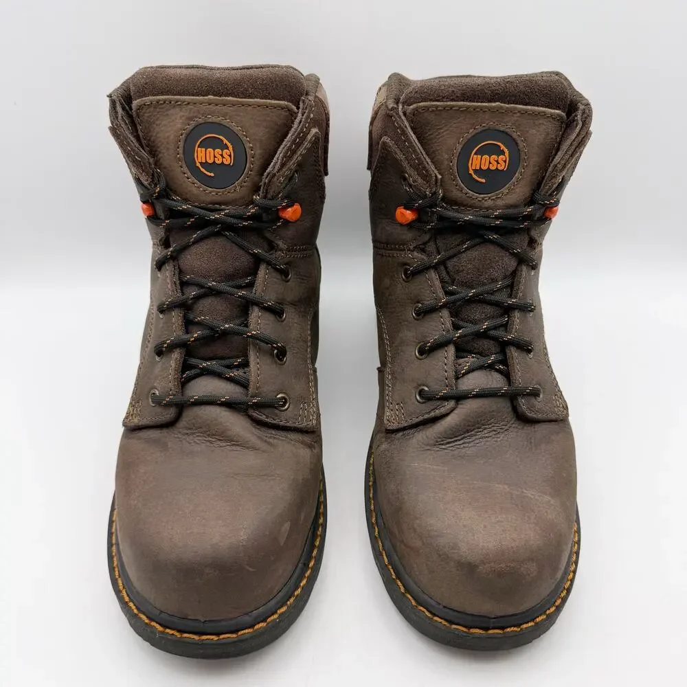 Big Hoss Mens Carson 6 in Work Boot US 7 XXW 6E Brown Composite Toe Leather NIB